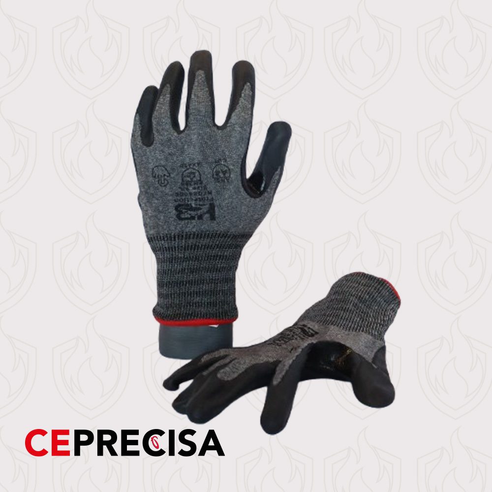 Guante con Rebrubrimiento de nitrilo con nivel Anticorte A4