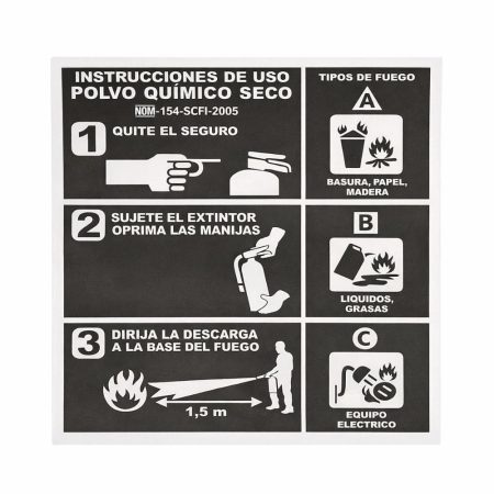 ETIQUETA INSTRUCCIONES EXTINTOR AUTOMOTRIZ PQS