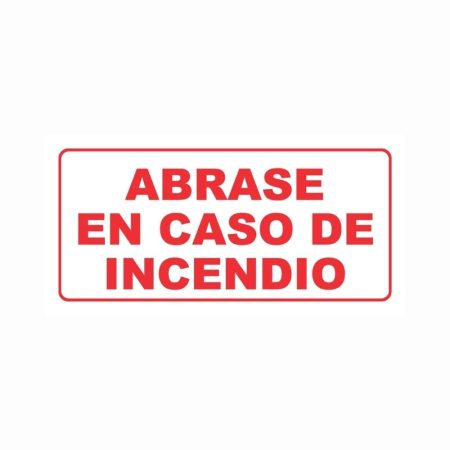 ETIQUETA ABRASE EN CASO DE INCENDIO 30 X 20