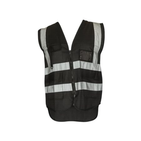 CHALECO DE MALLA CON CINTAS REFLEJANTES HB "NEGRO" SP