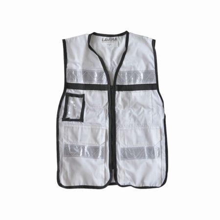 CHALECO RESCATISTA CON CINTAS REFLEJANTES "BLANCO"
